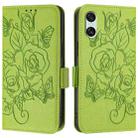 For Sony Xperia 10 VI Embossed Rose RFID Anti-theft Leather Phone Case(Green) - 2