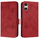 For Sony Xperia 10 VI Embossed Rose RFID Anti-theft Leather Phone Case(Red) - 2