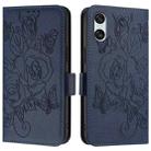 For Sony Xperia 10 VI Embossed Rose RFID Anti-theft Leather Phone Case(Dark Blue) - 2