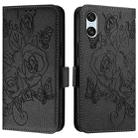 For Sony Xperia 10 VI Embossed Rose RFID Anti-theft Leather Phone Case(Black) - 2