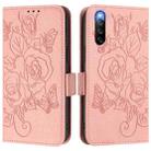 For Sony Xperia 10 IV Embossed Rose RFID Anti-theft Leather Phone Case(Pink) - 3