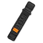 20mm Flat Rope Style Hook And Loop Fastener Nylon Watch Band(Black) - 1