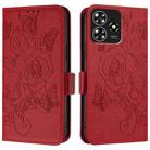 For ZTE Blade A73 4G Embossed Rose RFID Anti-theft Leather Phone Case(Red) - 2