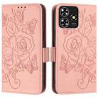 For ZTE Blade A73 4G Embossed Rose RFID Anti-theft Leather Phone Case(Pink) - 2