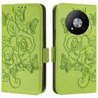 For ZTE Blade A73 5G Embossed Rose RFID Anti-theft Leather Phone Case(Green) - 2