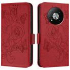 For ZTE Blade A73 5G Embossed Rose RFID Anti-theft Leather Phone Case(Red) - 2