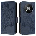 For ZTE Blade A73 5G Embossed Rose RFID Anti-theft Leather Phone Case(Dark Blue) - 2
