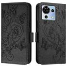 For ZTE Blade V50 Vita Embossed Rose RFID Anti-theft Leather Phone Case(Black) - 2