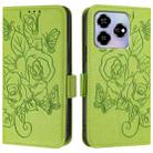 For ZTE Axon 60 4G Embossed Rose RFID Anti-theft Leather Phone Case(Green) - 2