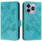 For ZTE Axon 60 4G Embossed Rose RFID Anti-theft Leather Phone Case(Light Blue) - 2