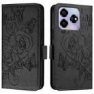 For ZTE Axon 60 4G Embossed Rose RFID Anti-theft Leather Phone Case(Black) - 2