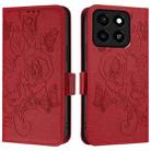 For ZTE Blade A35 / A55 Embossed Rose RFID Anti-theft Leather Phone Case(Red) - 3