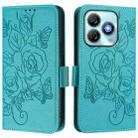 For ZTE Blade A75 4G Embossed Rose RFID Anti-theft Leather Phone Case(Light Blue) - 2