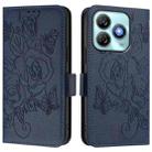 For ZTE Blade A75 4G Embossed Rose RFID Anti-theft Leather Phone Case(Dark Blue) - 2