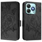 For ZTE Blade A75 4G Embossed Rose RFID Anti-theft Leather Phone Case(Black) - 2