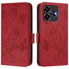 For ZTE Blade V60 Vita / V60 Design Embossed Rose RFID Anti-theft Leather Phone Case(Red) - 2