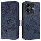 For ZTE Blade V60 Vita / V60 Design Embossed Rose RFID Anti-theft Leather Phone Case(Dark Blue) - 2