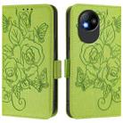 For ZTE Blade A35 Lite Embossed Rose RFID Anti-theft Leather Phone Case(Green) - 2