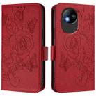 For ZTE Blade A35 Lite Embossed Rose RFID Anti-theft Leather Phone Case(Red) - 2