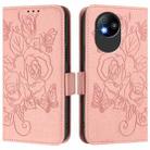 For ZTE Blade A35 Lite Embossed Rose RFID Anti-theft Leather Phone Case(Pink) - 2