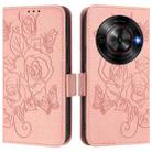 For ZTE Blade A75 5G Embossed Rose RFID Anti-theft Leather Phone Case(Pink) - 2