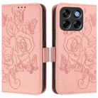 For ZTE Blade V70 Embossed Rose RFID Anti-theft Leather Phone Case(Pink) - 2