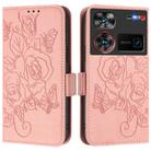 For ZTE nubia Z60 Ultra Embossed Rose RFID Anti-theft Leather Phone Case(Pink) - 1