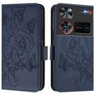 For ZTE nubia Z60 Ultra Embossed Rose RFID Anti-theft Leather Phone Case(Dark Blue) - 1