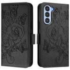 For ZTE nubia S 5G A403ZT Embossed Rose RFID Anti-theft Leather Phone Case(Black) - 2