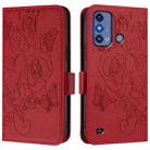 For ZTE Blade A53 Pro Embossed Rose RFID Anti-theft Leather Phone Case(Red) - 2