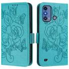 For ZTE Blade A53 Pro Embossed Rose RFID Anti-theft Leather Phone Case(Light Blue) - 2