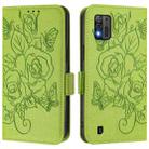 For ZTE Blade A52 Lite Embossed Rose RFID Anti-theft Leather Phone Case(Green) - 2