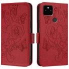 For Google Pixel 5a Embossed Rose RFID Anti-theft Leather Phone Case(Red) - 2