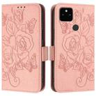 For Google Pixel 5a Embossed Rose RFID Anti-theft Leather Phone Case(Pink) - 2