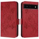 For Google Pixel 6 Embossed Rose RFID Anti-theft Leather Phone Case(Red) - 2