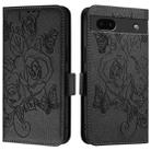 For Google Pixel 6a Embossed Rose RFID Anti-theft Leather Phone Case(Black) - 2