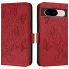 For Google Pixel 8a Embossed Rose RFID Anti-theft Leather Phone Case(Red) - 2