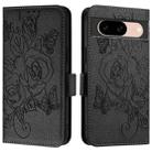 For Google Pixel 8a Embossed Rose RFID Anti-theft Leather Phone Case(Black) - 2