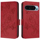 For Google Pixel 9 5G Embossed Rose RFID Anti-theft Leather Phone Case(Red) - 2