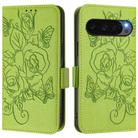For Google Pixel 10 5G / 10 Pro 5G Global Embossed Rose RFID Anti-theft Leather Phone Case(Green) - 2