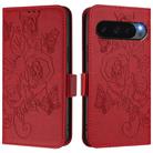 For Google Pixel 10 Pro XL 5G Global Embossed Rose RFID Anti-theft Leather Phone Case(Red) - 2