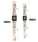 For Apple Watch SE 2023 44mm Butterfly Buckle Easter Printed Silicone Watch Band(Color Flowers) - 3