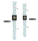 For Apple Watch SE 2023 44mm Butterfly Buckle Easter Printed Silicone Watch Band(Easter Eggs Blue) - 3