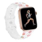 For Apple Watch SE 2023 44mm Butterfly Buckle Easter Printed Silicone Watch Band(Easter Eggs White) - 1