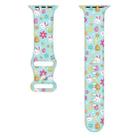 For Apple Watch SE 2023 40mm Butterfly Buckle Easter Printed Silicone Watch Band(Easter Egg Green) - 2