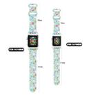 For Apple Watch SE 2023 40mm Butterfly Buckle Easter Printed Silicone Watch Band(Easter Egg Green) - 3