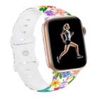 For Apple Watch SE 2023 40mm Butterfly Buckle Easter Printed Silicone Watch Band(Color Flowers) - 1