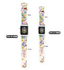 For Apple Watch SE 2023 40mm Butterfly Buckle Easter Printed Silicone Watch Band(Color Flowers) - 3