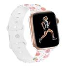 For Apple Watch SE 2023 40mm Butterfly Buckle Easter Printed Silicone Watch Band(Easter Eggs White) - 1