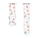 For Apple Watch SE 2023 40mm Butterfly Buckle Easter Printed Silicone Watch Band(Easter Eggs White) - 2